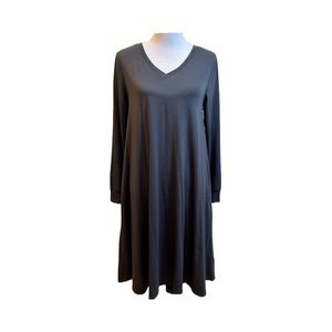 LuLaRoe Emily Dress Size Small Dark Gray with Pockets Long Sleeve NWT